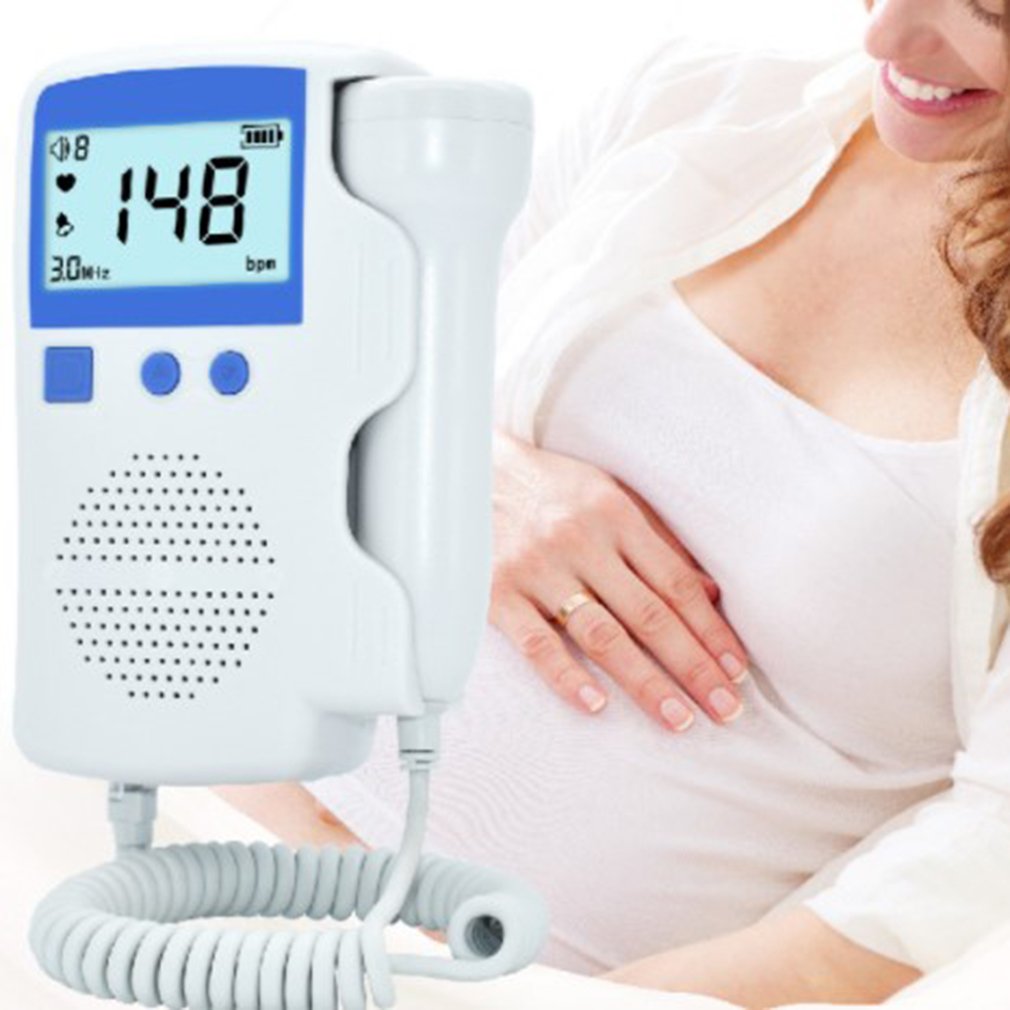 Professional Safe Fetal Doppler 3MHz Probe Heart Beat Monitor Backlight LCD Display Fetal Sound Heart Rate Detector No Radiation. 