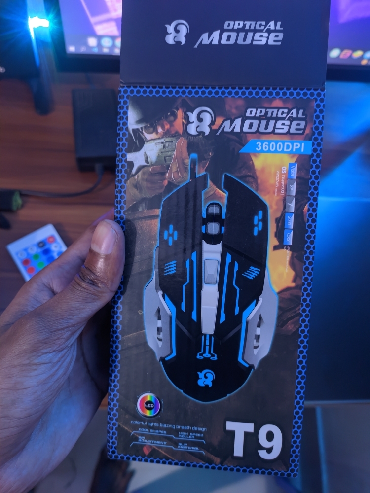 GAMING MOUSE T9 OPTICAL 3,200 DPI Adjustable Computer/Laptop Wired USB. 