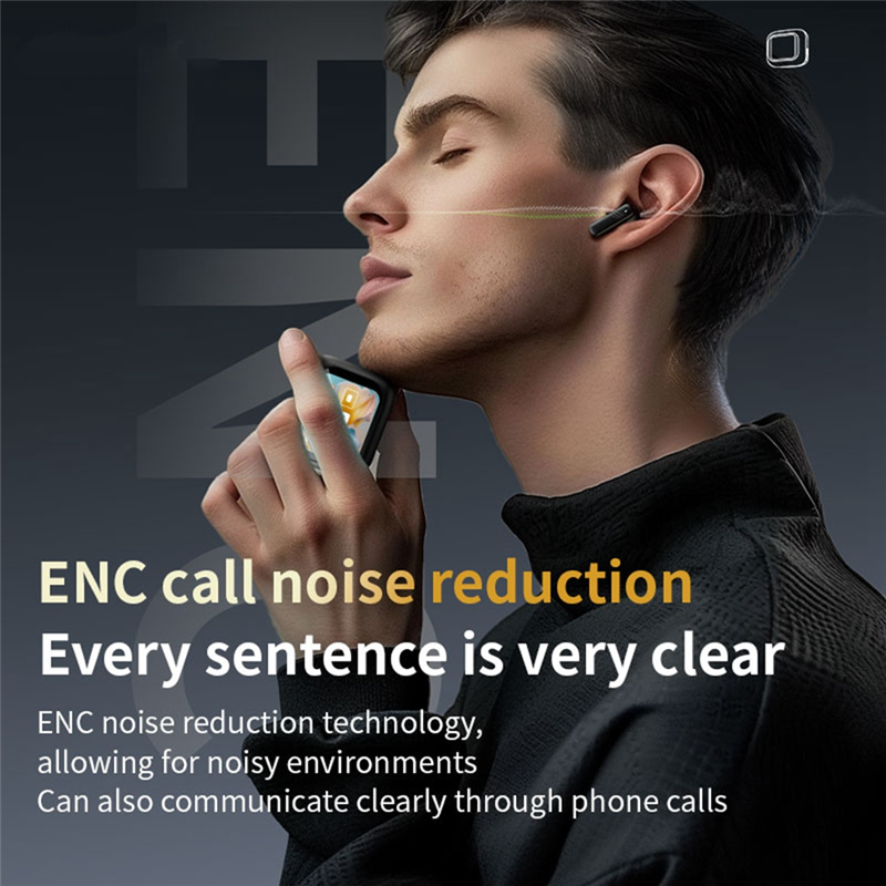 FORIDE Bluetooth V5.4 Earphone Noise Cancellation Color Screen Touch High Sound Quality Binaural ANC+ENC Bluetooth Earphone,B. 