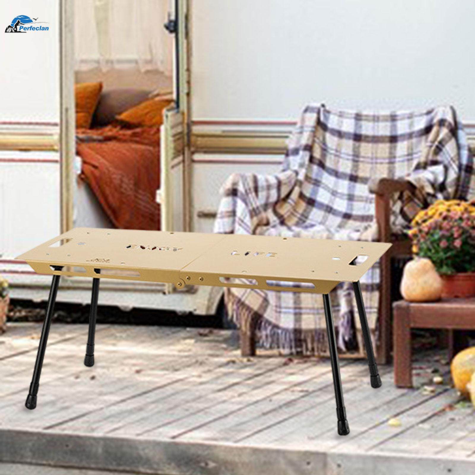 Folding Table Ultralight Desk Foldable Small Table Portable Beach Table Adjustable Height for Patio. 