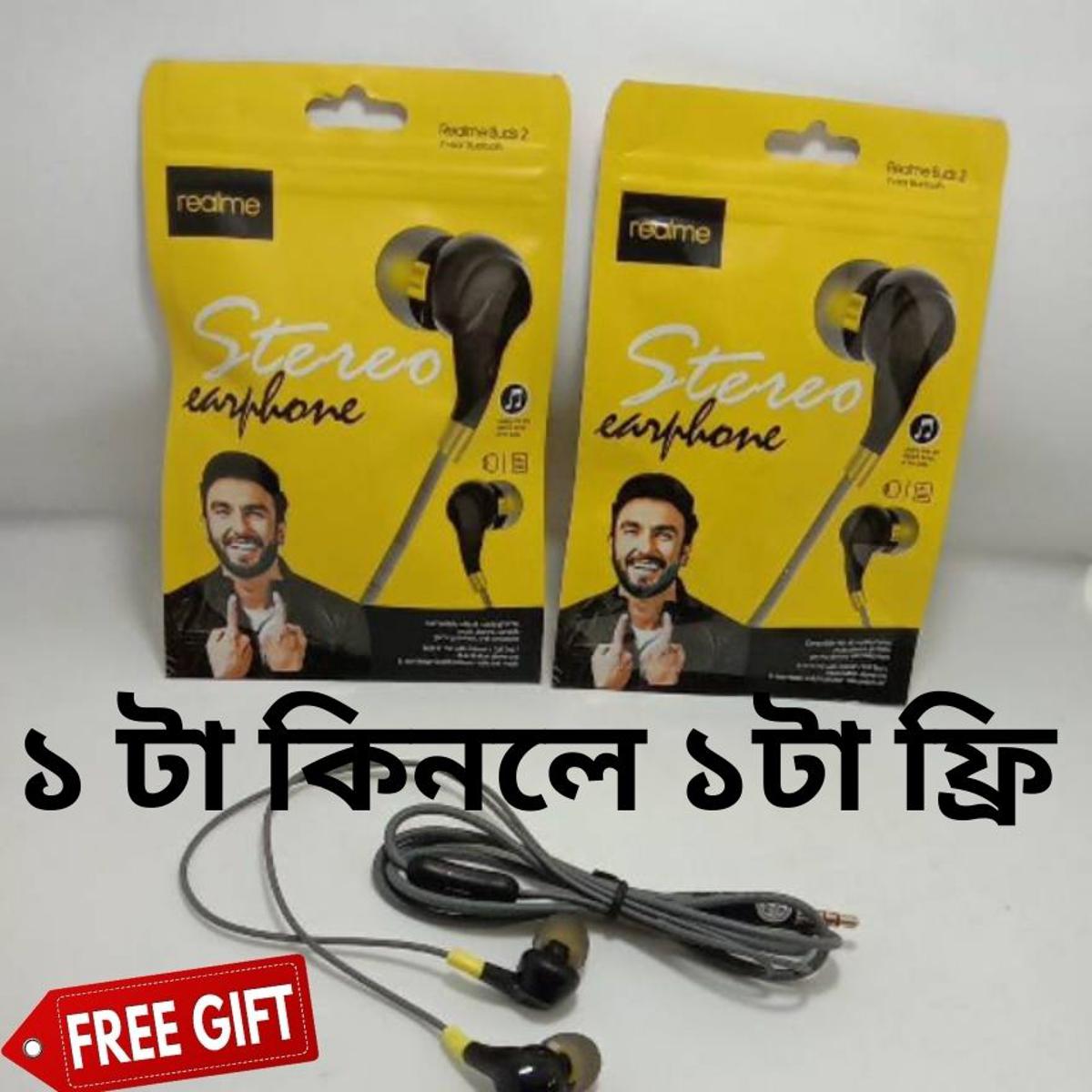 Realme stereo earphone Buy 1 Get 1 Free