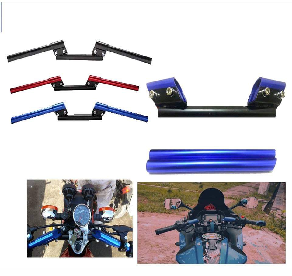 Motorcycle 3 Part Motified Handle Bar (Black Color). 
