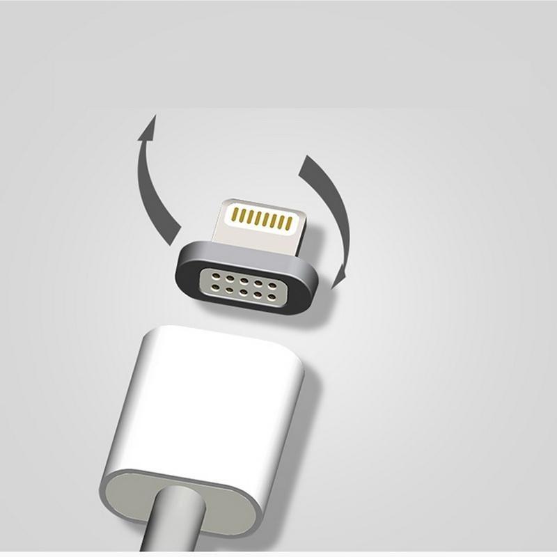 2.4A Magnetic USB Data Cable For Apple iPhone 7 6 6s Plus 5 5s, Phone Charger Cord, Fast Charging and Sync Color:Silver. 