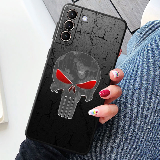Marvel Superhero Punisher Case For Samsung Galaxy S22 Ultra S23 Plus S20 SE S21 S10 Lite S9 S8 S24 S10 Soft Silicone Phone Cover. 