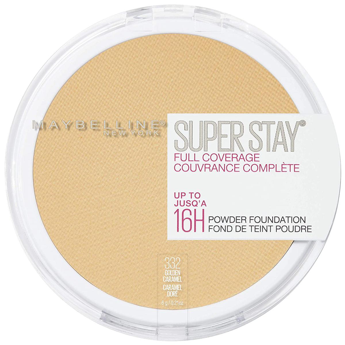 Maybelline New York Super Stay Full Coverage Powder Foundation Makeup, 332 Golden Caramel(usa). 