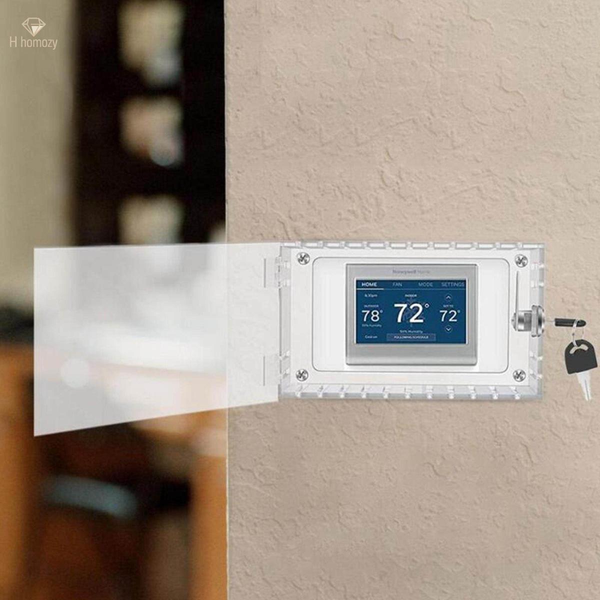 A/C Thermostat Lock Box with Key Clear Thermostat Cover with Lock for Office