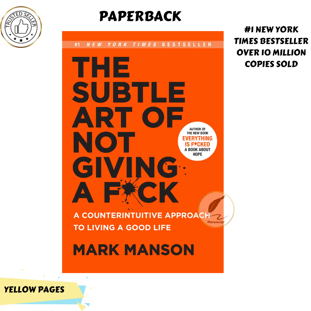 THE SUBTLE ART OF NOT GIVING A FCK by Mark Manson - Yellow - Paperback