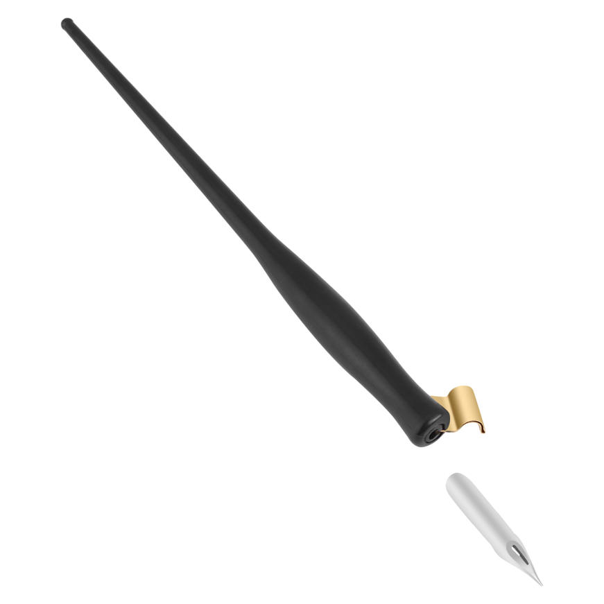 Wood Oblique Calligraphy English Copperplate Script Dip Pen Holder for