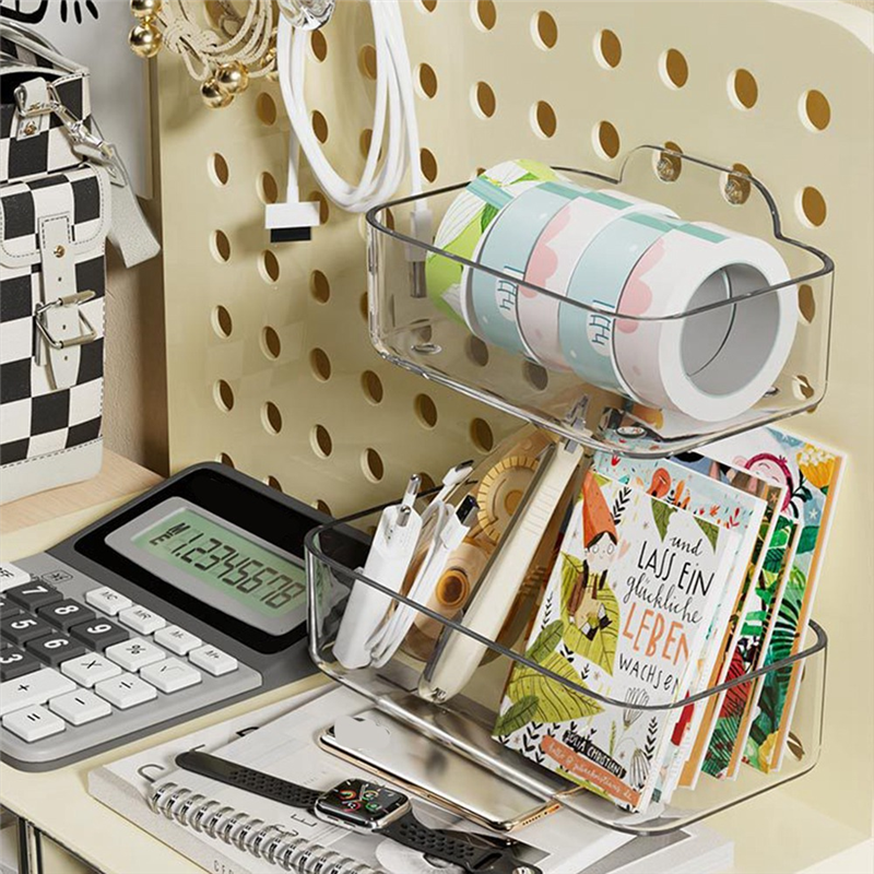 Hook Drawer Type Hole Board Small Card Stand Display Desktop Idol Storage Box Desk Stationery Organization Storage,A. 