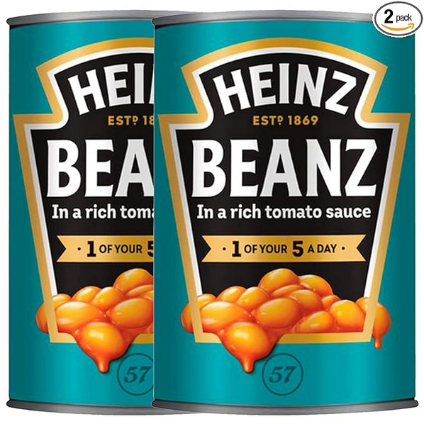 Heinz Beanz Baked Beans in Rich Tomato Sauce ( Pack of 2), 415g