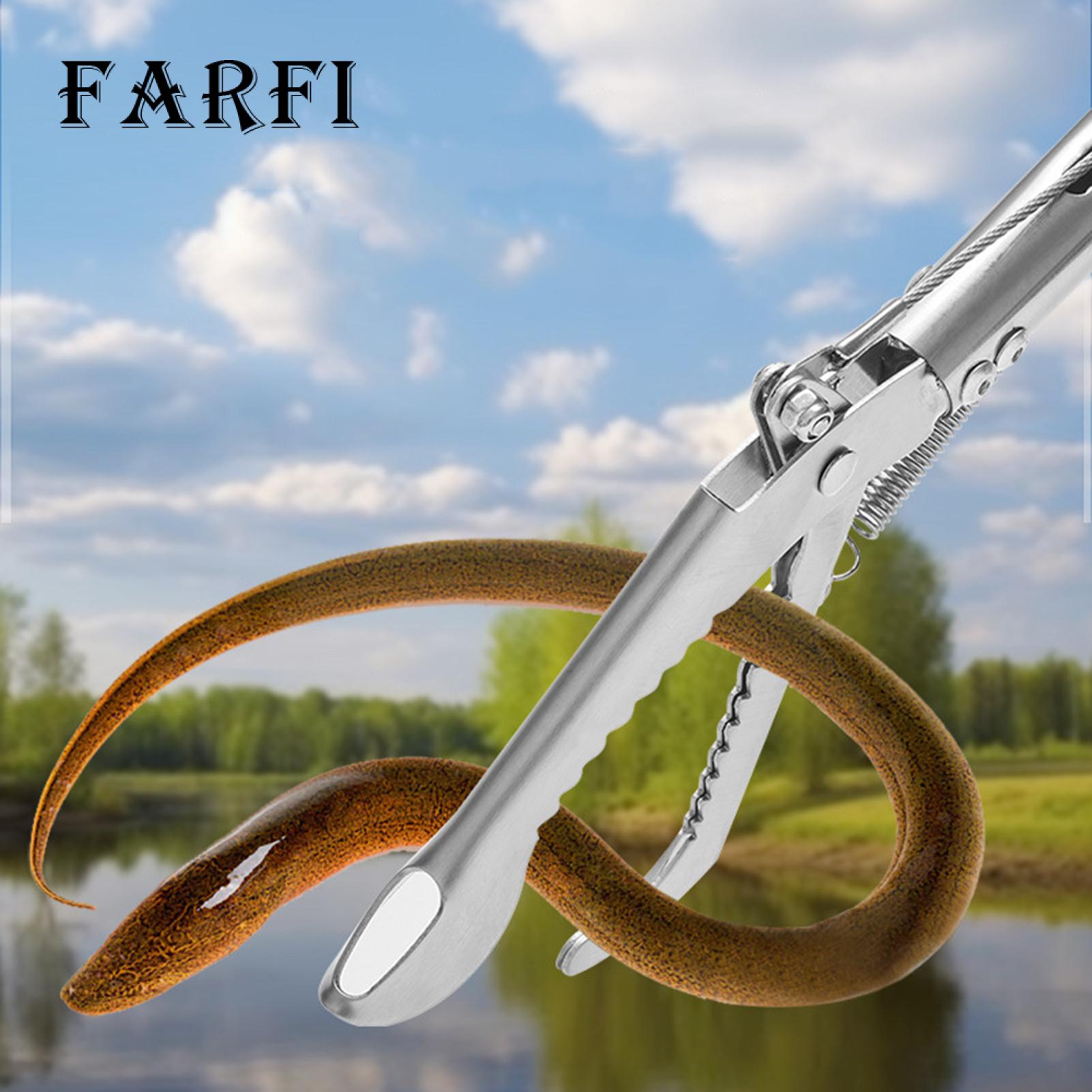 Stainless Steel Snake Catcher Long Reach Snake Grabber Tool with Non-slip Handle Perfect for Catching Snakes Mice Rattlesnakes Collapsible Wide Jaw Reptile Tongs Ideal for Hunters Farmers Snake Rescue. 