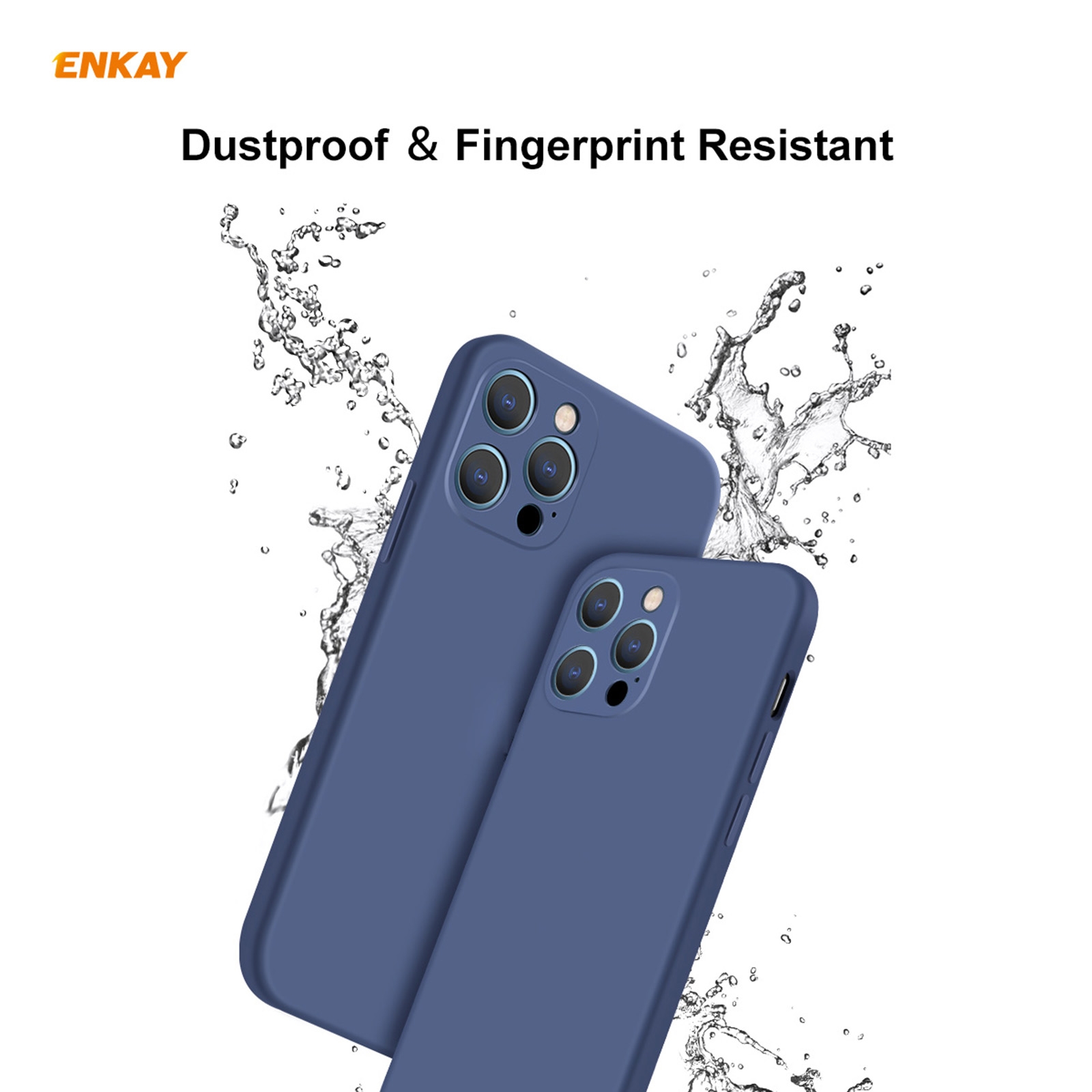（COD)For iPhone 12 Pro Hat-Prince ENKAY ENK-PC069 Liquid Silicone Straight Edge Shockproof Protective Case. 