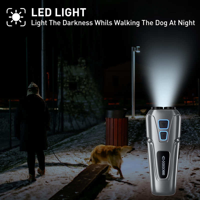 Dog Repeller Ultrasonic Pet Anti Barking Stop Control Bark Training Device High Power Dog Repellent with LED Flashlight. 