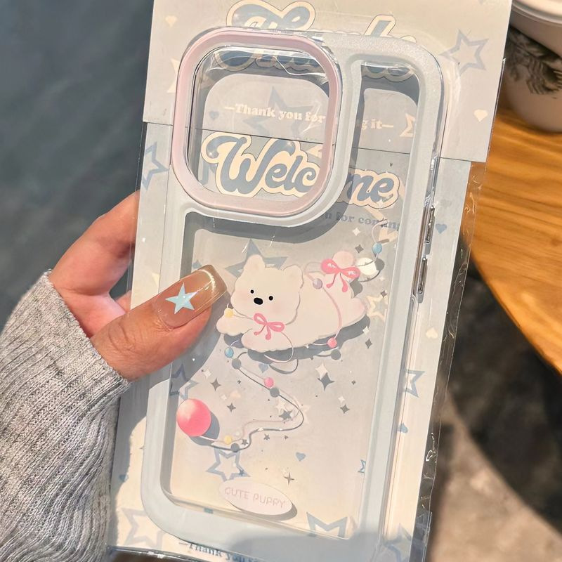 Flying Playing Fur Ball Puppy Suitable for Apple 15plus Anti-Fall 12promax Phone case 14 Transparent 13 Soft xr/7