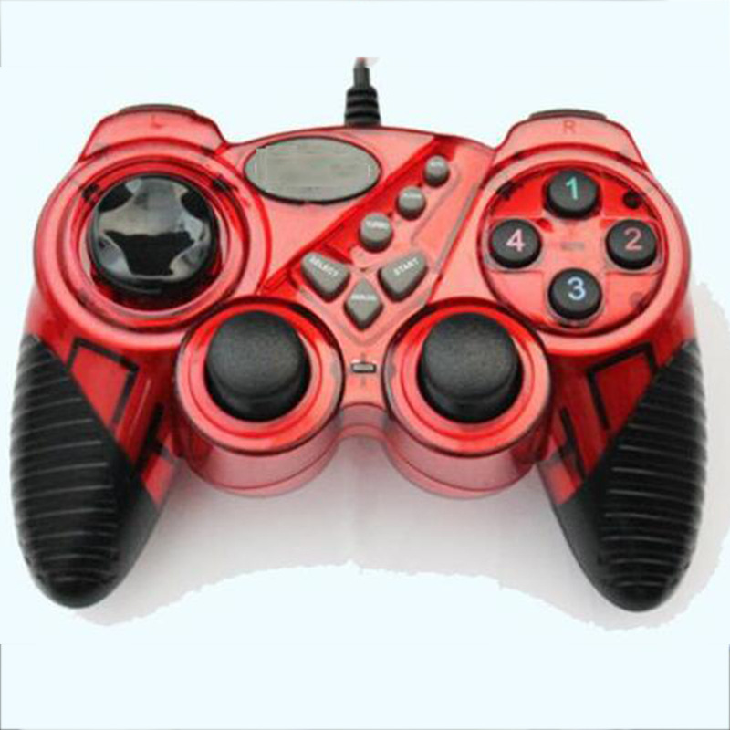 Cross-border supply: The King of Fighters Genshin Impact Transparent Color Gamepad PC computer 3D joystick USB vibrating handle in stock. 