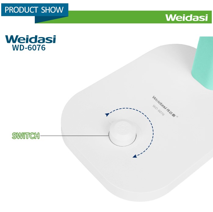 WEIDASI WD-6076GB AC/DC Rechargeable Eye Protection Warm Light Flexible LED Table / Desk Lamp. 