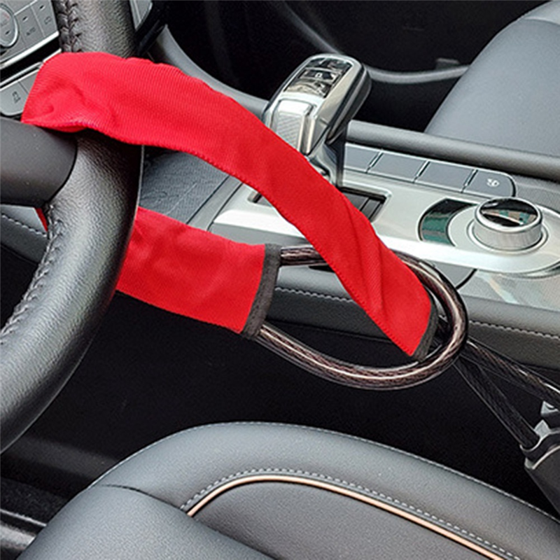 Car Security Anti Theft Lock Anti-Theft Device Steering Wheel Locks for Car SUV Cart Vehicle Red. 