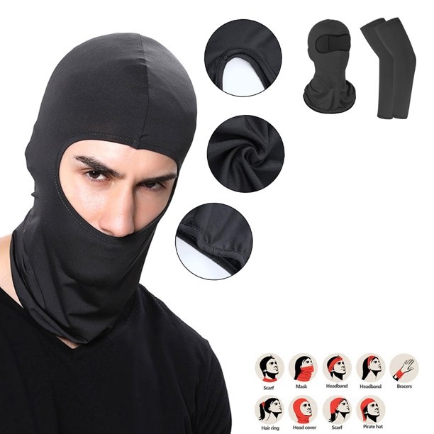 Combo Pack Face Bandanas with Ear Loops & Hand Gloves. 