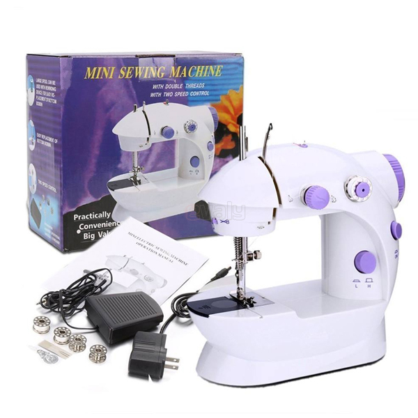 Portable Mini Sewing Machine Dual Speed with Electric Paddle double Thread  Swing Machine | Daraz.com.bd