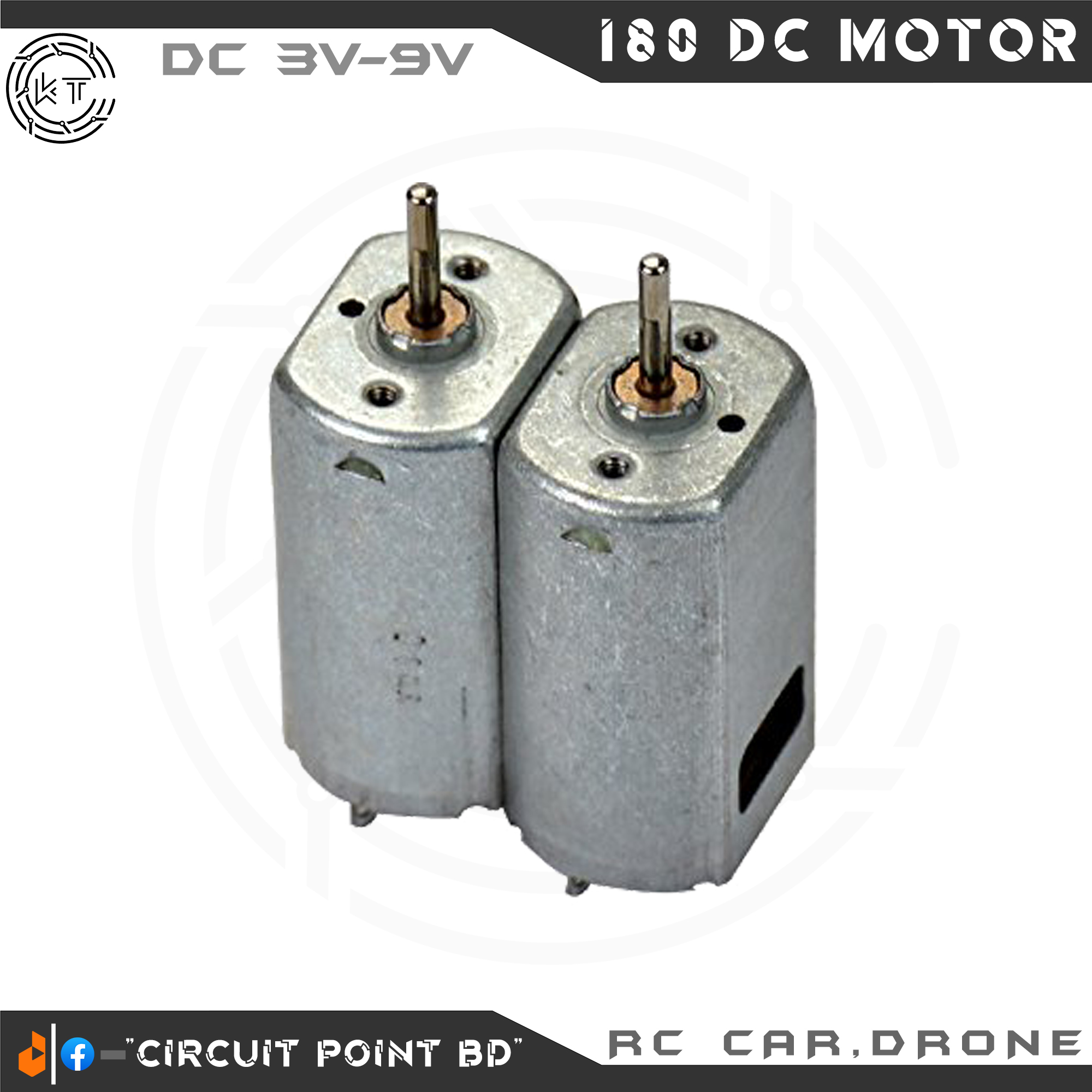 180 DC Motor High Speed Carbon Brush DC 3V-12V 1500RPM to 30000RPM for RC Plane,Drone or DIY Electronics Project.. 