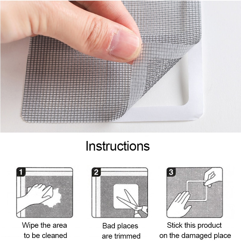 Window Screen Repair Tape Anti Mosquito Fly Bug  Tape Self-adhesive Net Door Mosquito Mesh Broken Holes Invisible Repair. 