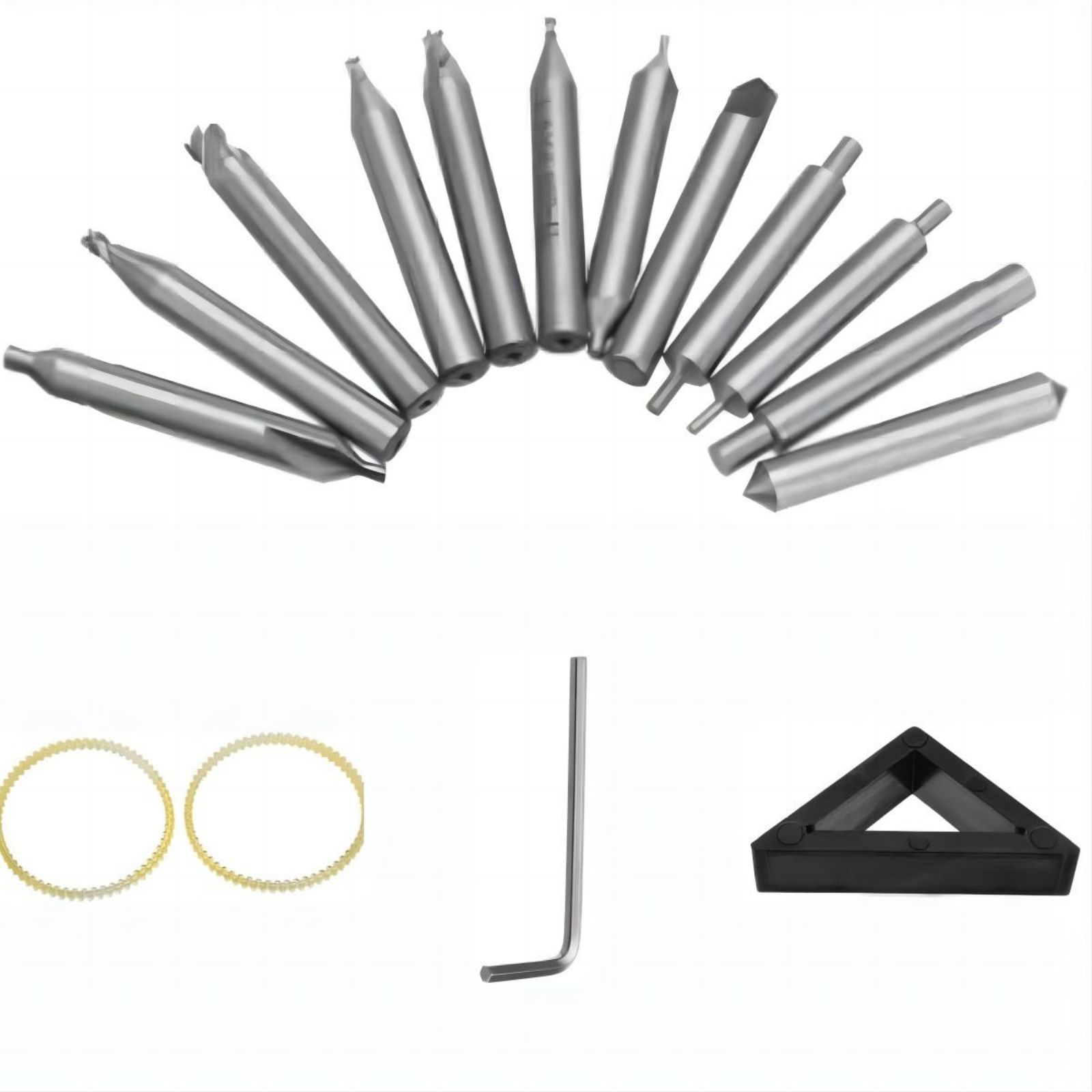 Qiunery Milling Cutter Drill Bit Set, High Hardness Sleeve Vertical Spare Parts Tool, High Speed Steel Milling Cutter Drill Bit Set For Vertical Machine, Key Machine. 