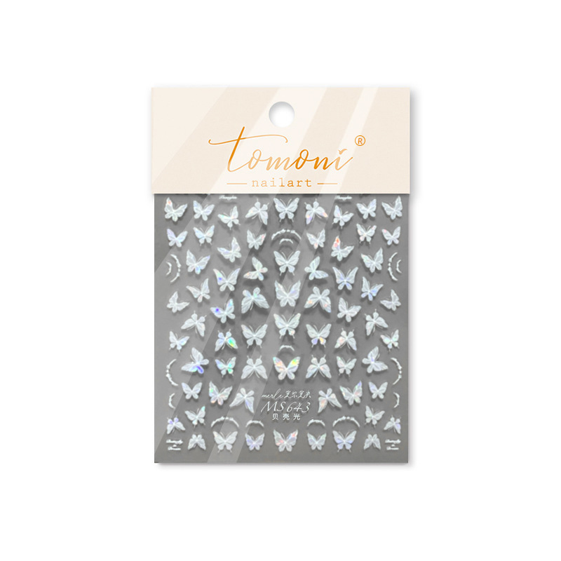 tomoni shell light nail art sticker ins must-have collaboration Japanese stationery nail sticker white