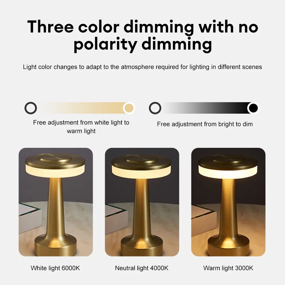 Retro Led Table Lamp Usb Rechargeable Infinitely Dimmable Night Light Camping Light Suitable For Bar Lampbedroom Ambient Light. 