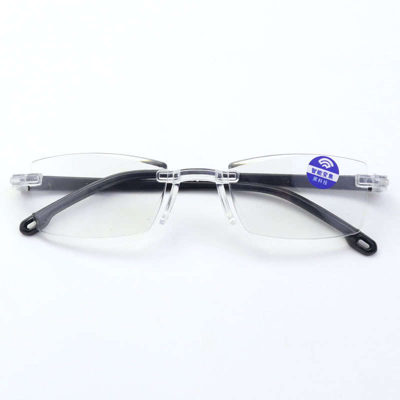 Popular Black Technology Edge Cutting Smart Zooming Presbyopic Glasses Hd Automatic Adjustment Running Rivers and Lakes Zoom Presbyopic Glasses. 