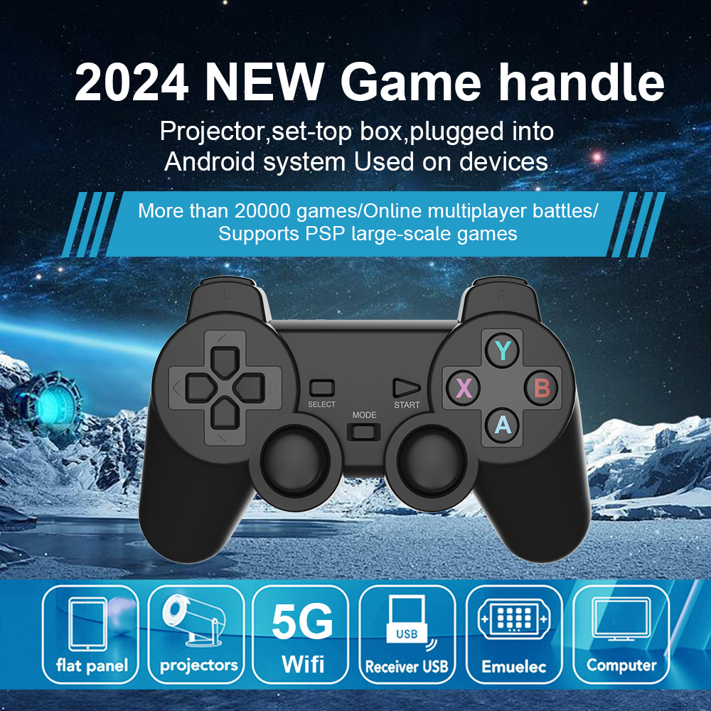 Velec Video Game Console With 4K Android Projector HY320 MINI 2.4G Double Wireless Controller Retro Classic Games 20000+. 