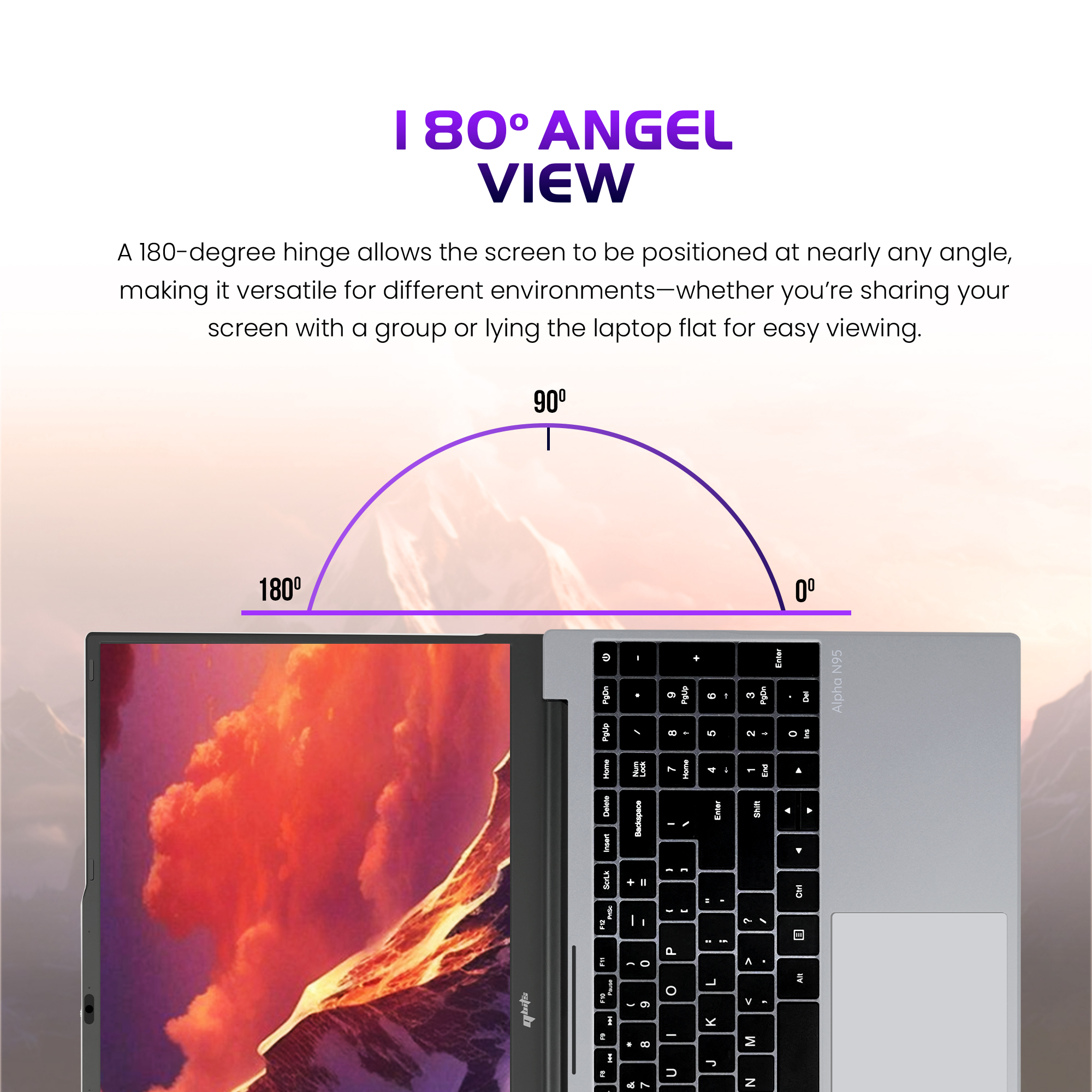 Qbits Alpha N95 Laptop Intel® Processor N95 (3.40 GHz 6 MB Cache) with 16 GB RAM and 500GB M.2 Western Digital NVMe SSD. 