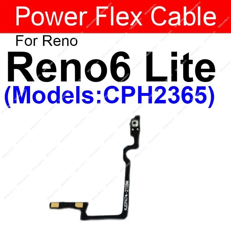 Power Volume Flex Cable For OPPO Reno 5 6 Pro Plus Pro+ 6 Lite 4G 5G Side Button Power Volume Flex Ribbon Replacement. 