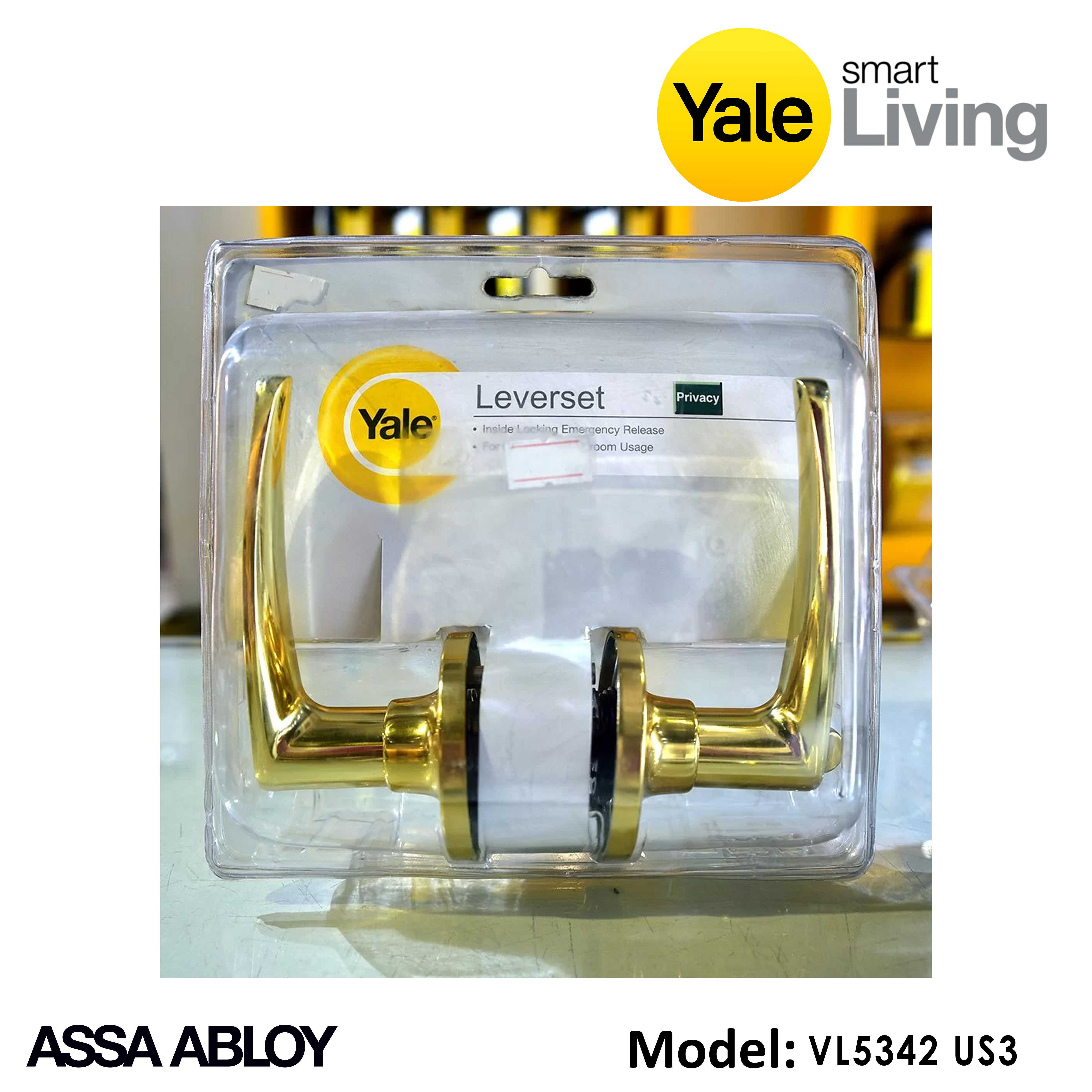 Yale High Security Door Lock Yale VL5342 US3 Door Lever Set (Without Key) Door hardware & locks