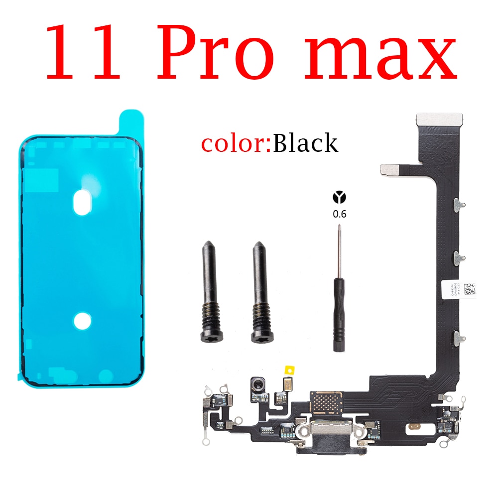 Charging Flex Cable For iPhone 11 Pro Max USB Plug Charger Port Dock Connector With Mic Headphone Audio Jack Flex Cable. 