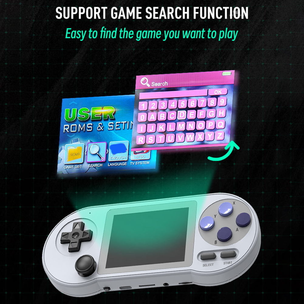 DATA FROG SF2000 Portable Handheld Game Console 3 inch Retro Game Consoles With 6000 Games Classic Mini Video Games for Kids. 