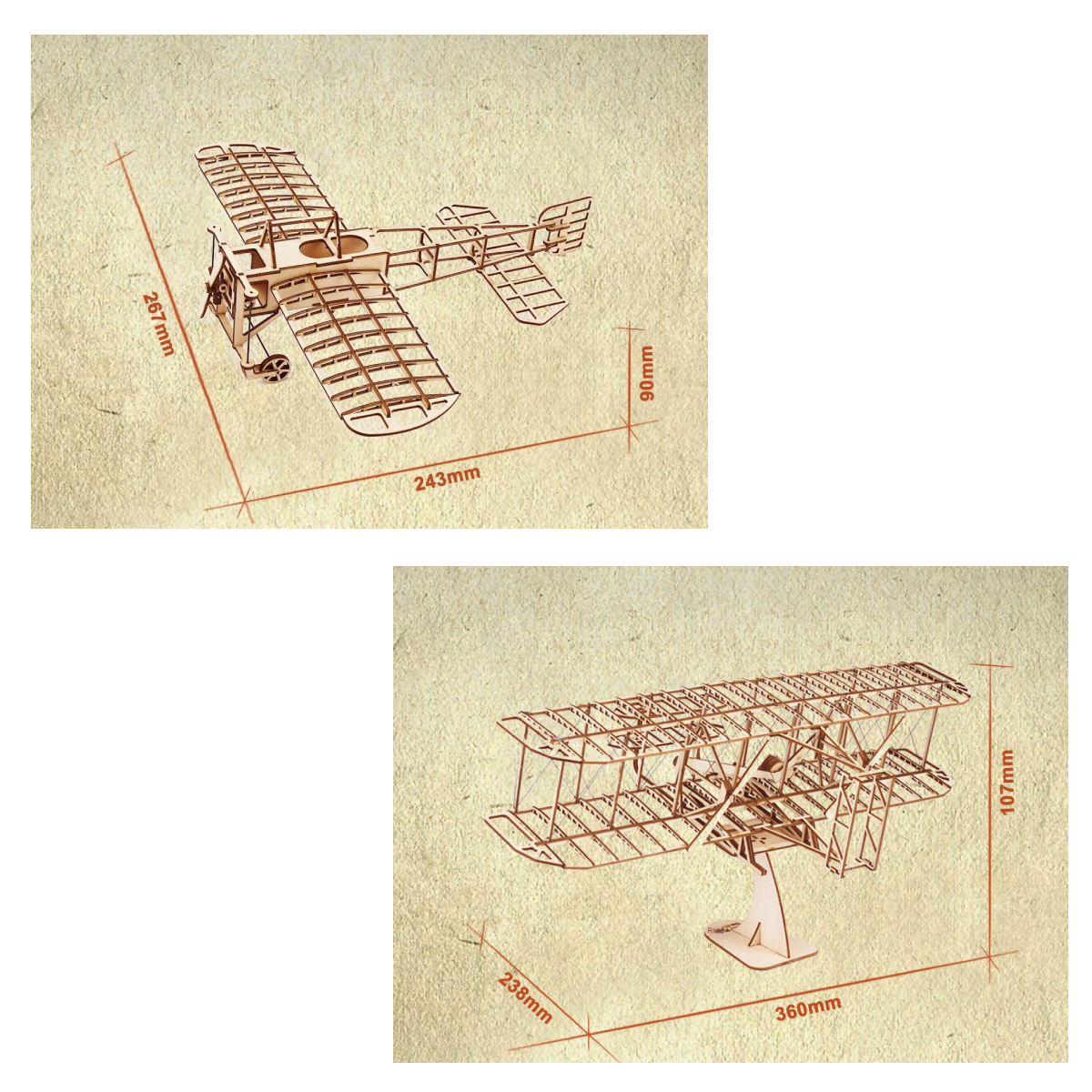 3d Aircraft Wooden Puzzles Kits Assemble Constructor Building Blocks Model DIY for Kids Breriot Wright Brothers Airplane Models MuXiaRe. 