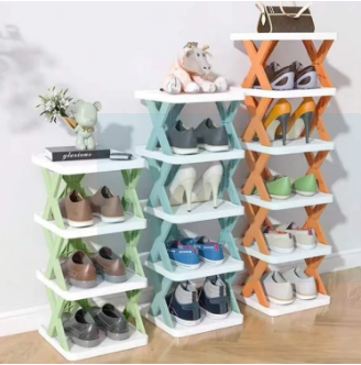 5-Tier Small Tall narrow vertical shoe rack,Stackable Free Standing Shoe Rack,Space Saving Furniture Shoe Storage Organizer. 