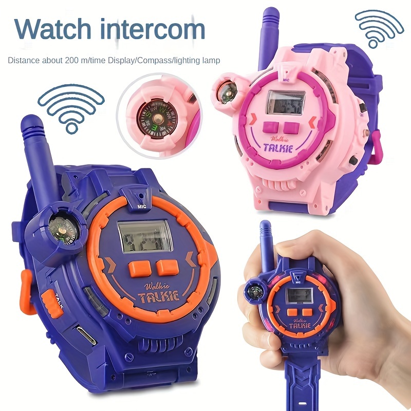 2pcs Watch 7874.02inch Remote Wireless Call Mini Calling Machine Parent-child Interactive Smart Electronic Toy [Stripe Random]. 