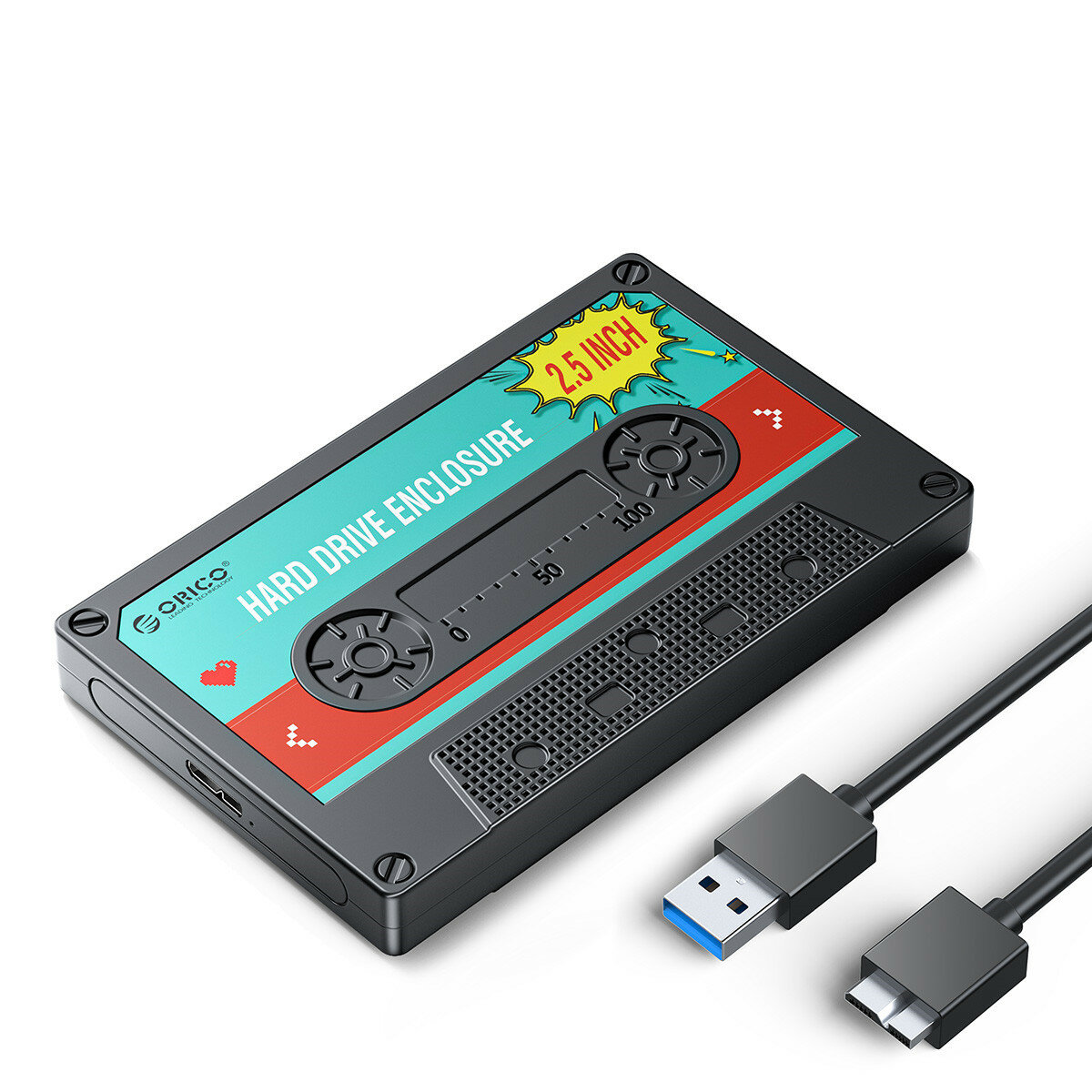 ORICO 2.5'' HDD Enclosure ATA to USB3.0 External Hard Drive Case 5Gbps / 6Gbps Type-C HDD Case With DIY ticker