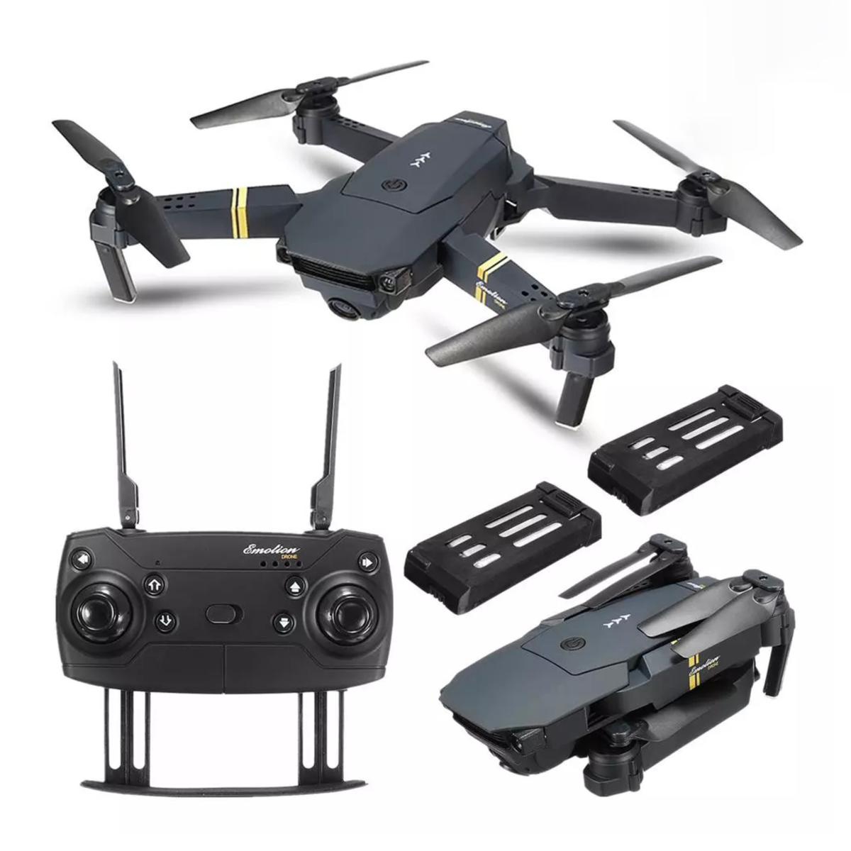DJ1 Dual Battery Folding Camera Drone 4 Channel Ascend, Descend, Forward, Backward 360-Degree Rolling Distance 100 feet