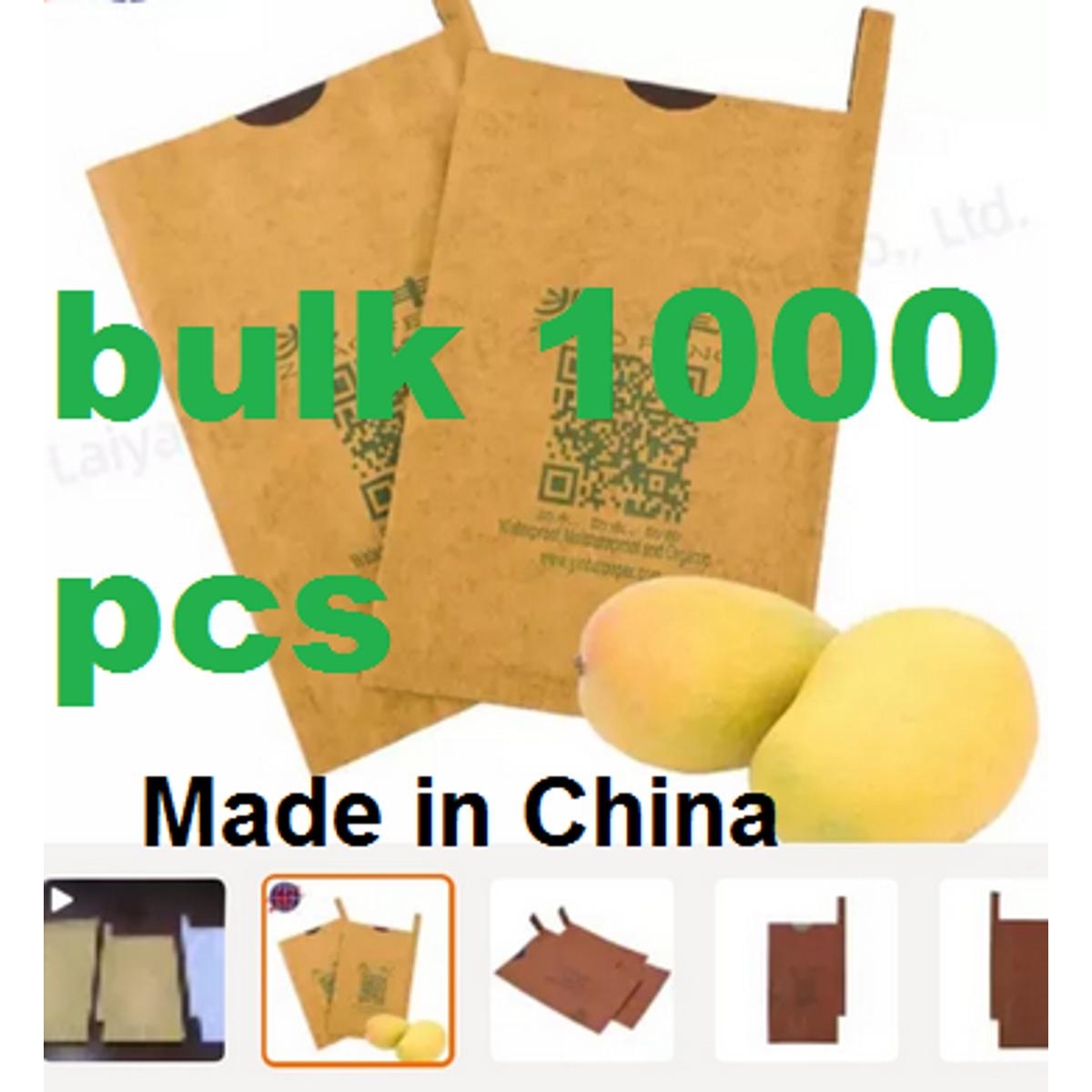 Paper Plain Mango Fruit Protection Bags (Brown) Bulk 1000 pcs