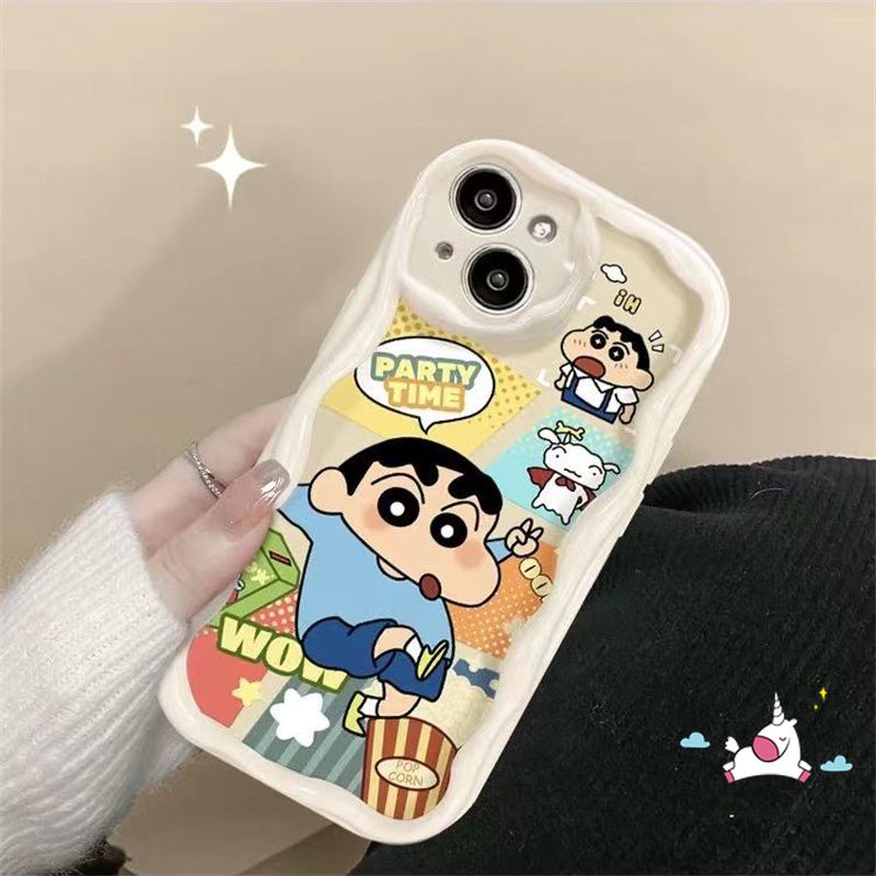 Cute Crocodile Crayon Shin-Chan Lotso Doodle Phone Case Compatible for IPhone 15ProMax 15 11 14 13 12 Pro Max X 7 8 Plus XR XS Max Cartoon 3D Wavy Curved Edge Soft Cover. 