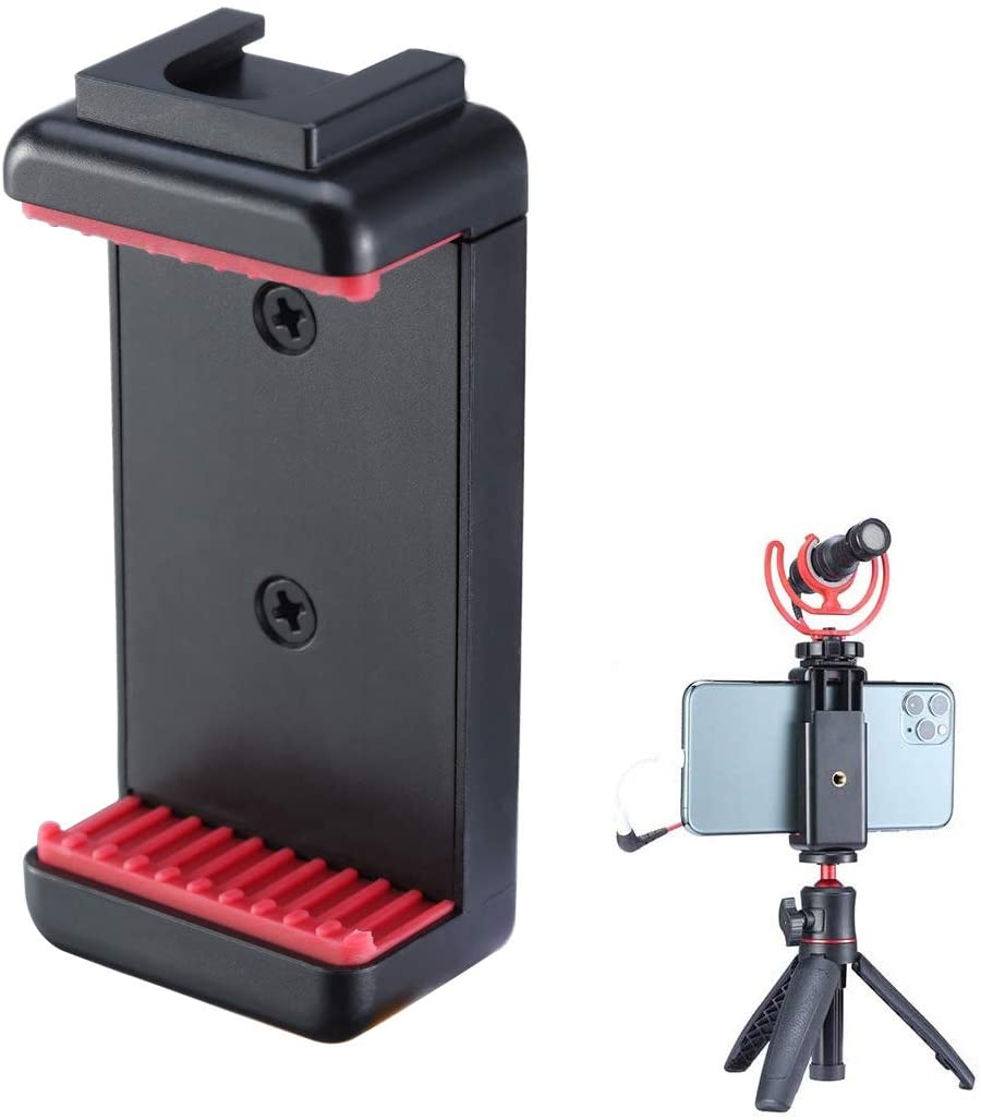 Ulanzi ST-07 Cold Shoe Phone Clip with Extendable Stick Tripod 1/4 Screw Phone Holder To Microphone for Vlogging. 