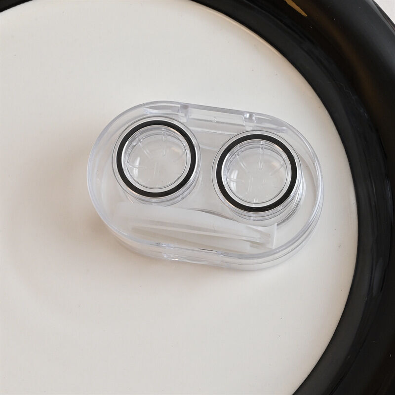 Instagram transparent contact lens case, no twist cover, leak proof, portable, lightweight high-end for women, small and simple, beautiful pupil box. 
