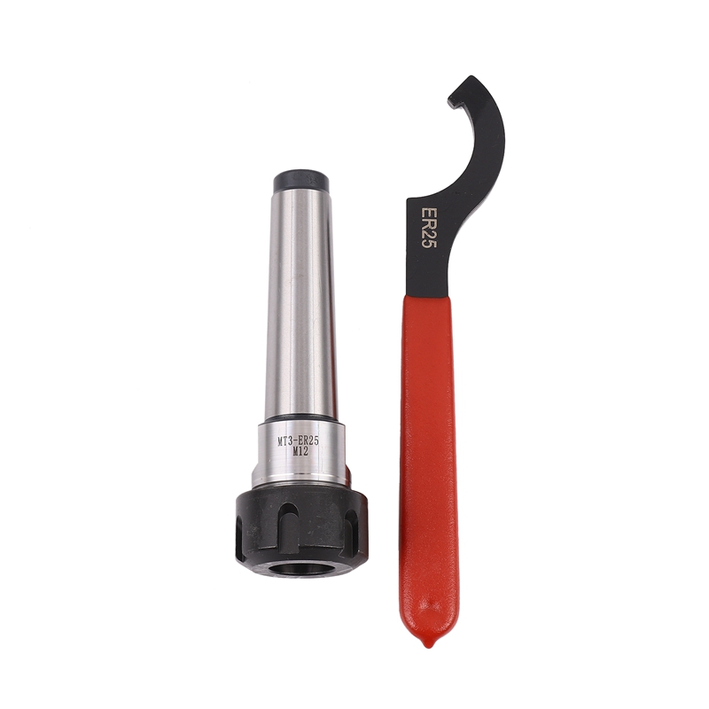 Mt3 Er25 M12 Collet Chuck Holder Fixed Cnc Milling Turning Tools + 1Pc Spanner. 