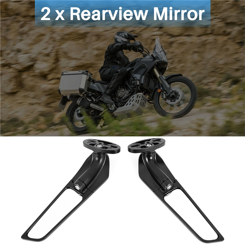 Universal Motorcycle Rearview Mirrors Wind Wing Adjustable Rotating Side Mirror for. 