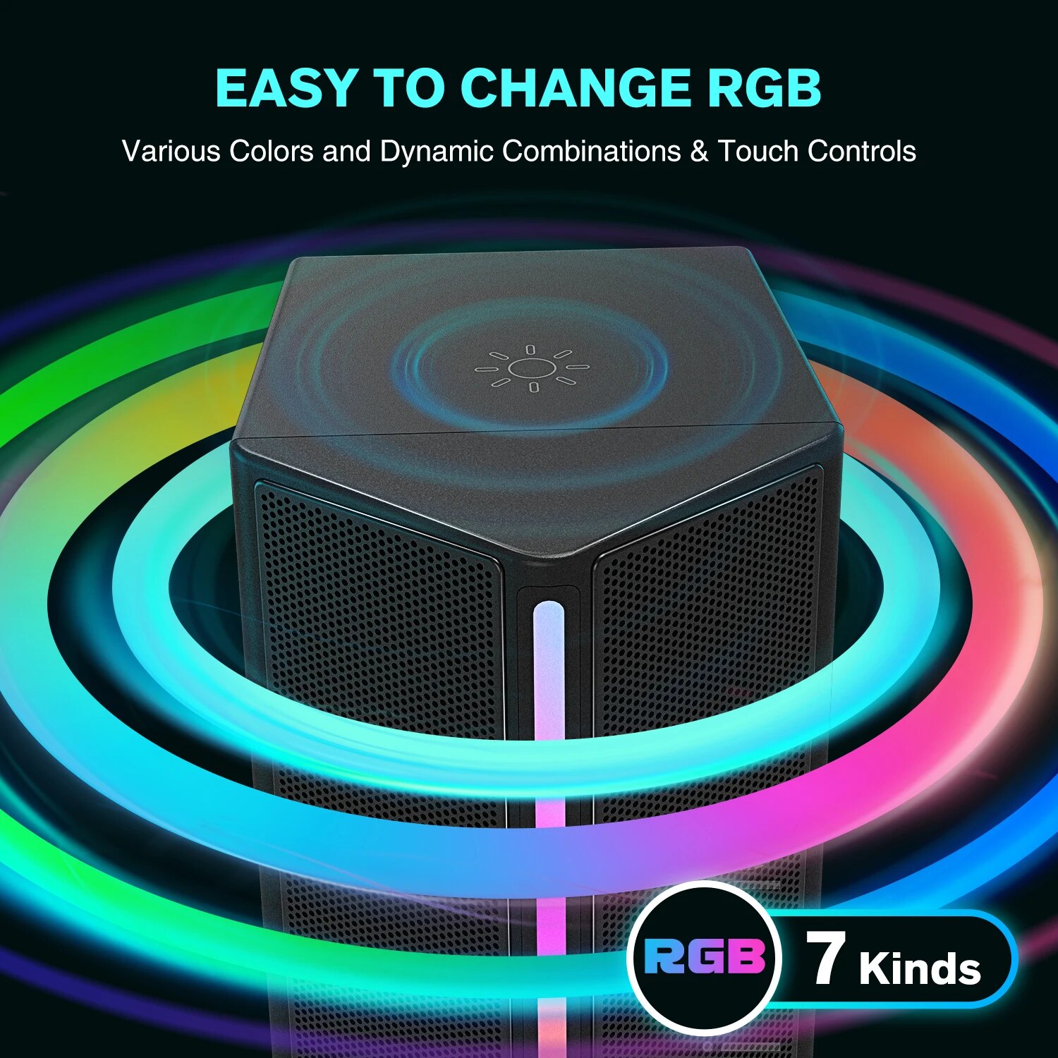 FIFINE Gaming Sound Box with Stereo Surround Sound, USB RGB Speaker with Vol Control for PC,Lattop,PS4/5,TV-Ampligame A20. 