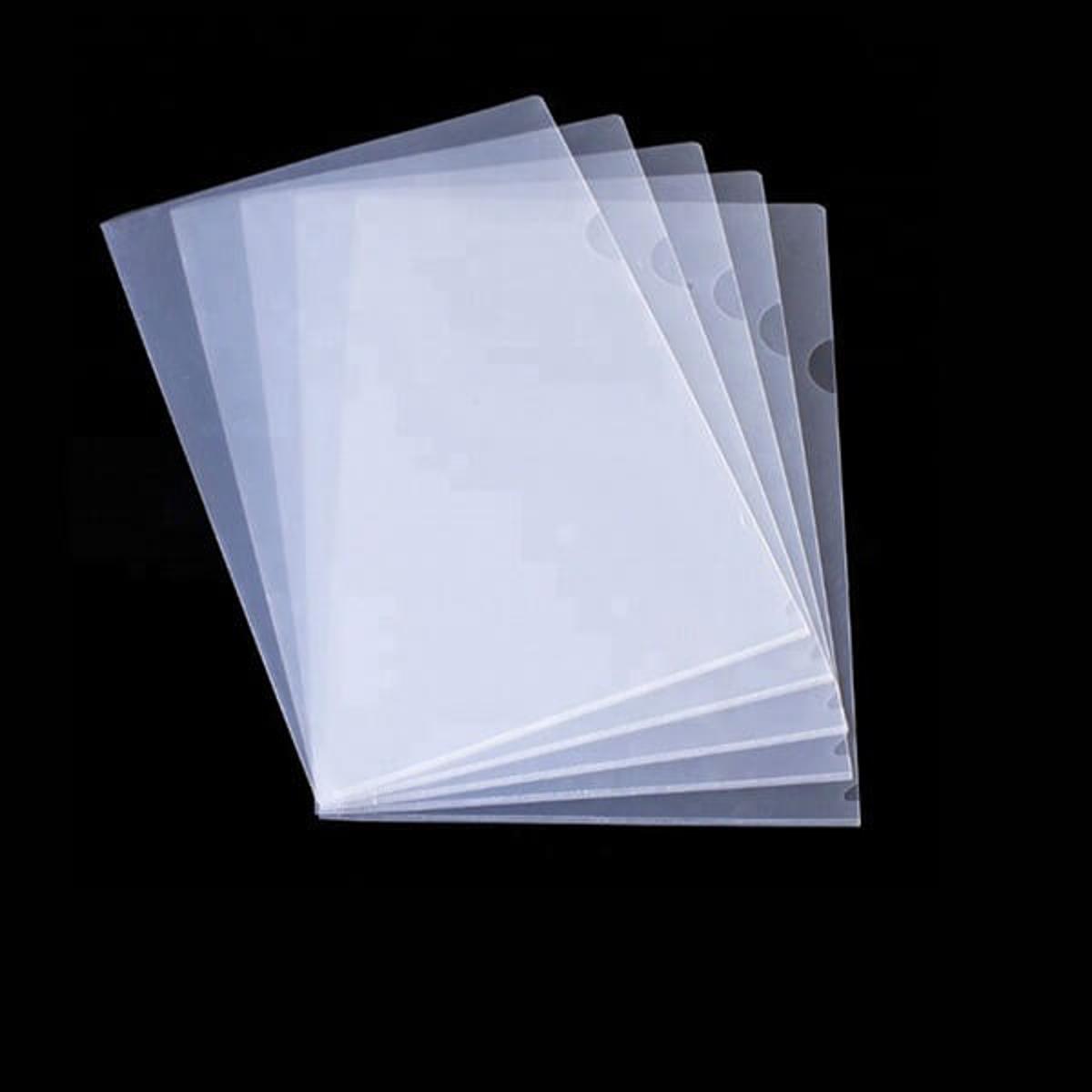5Pcs A4 Clear Plastic Document File Folder, Transparent Project Pockets Folders Poly Jacket for School Office