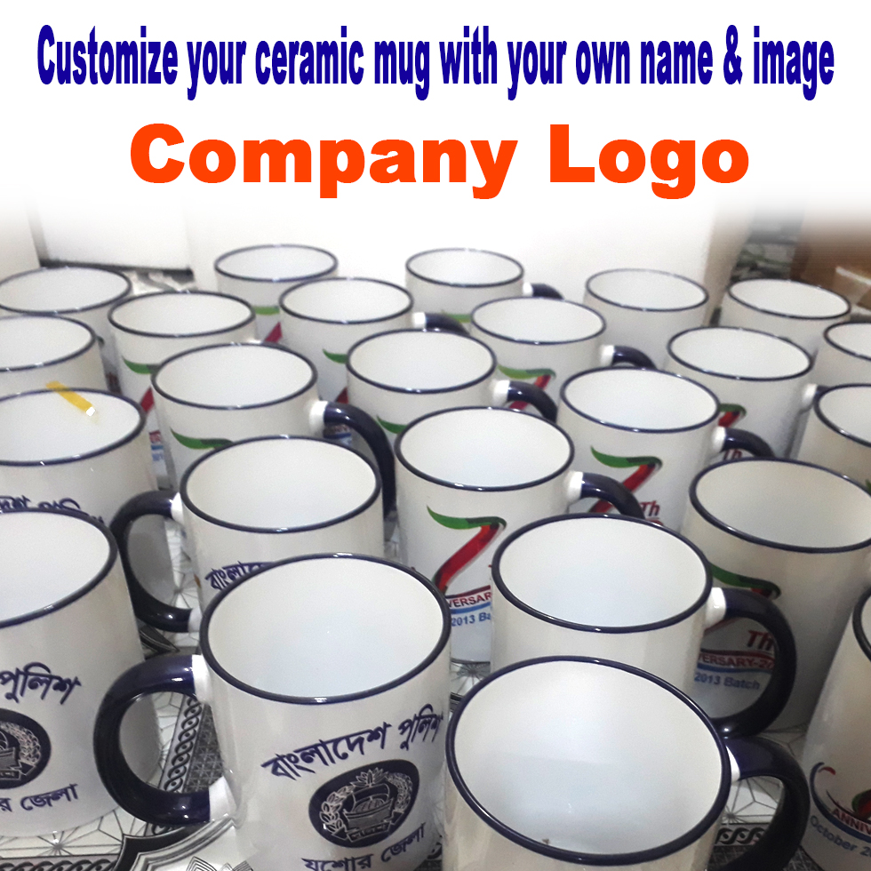 Customize your ceramic mug with your own name & image, Company Logo or Personal Group Photo. 