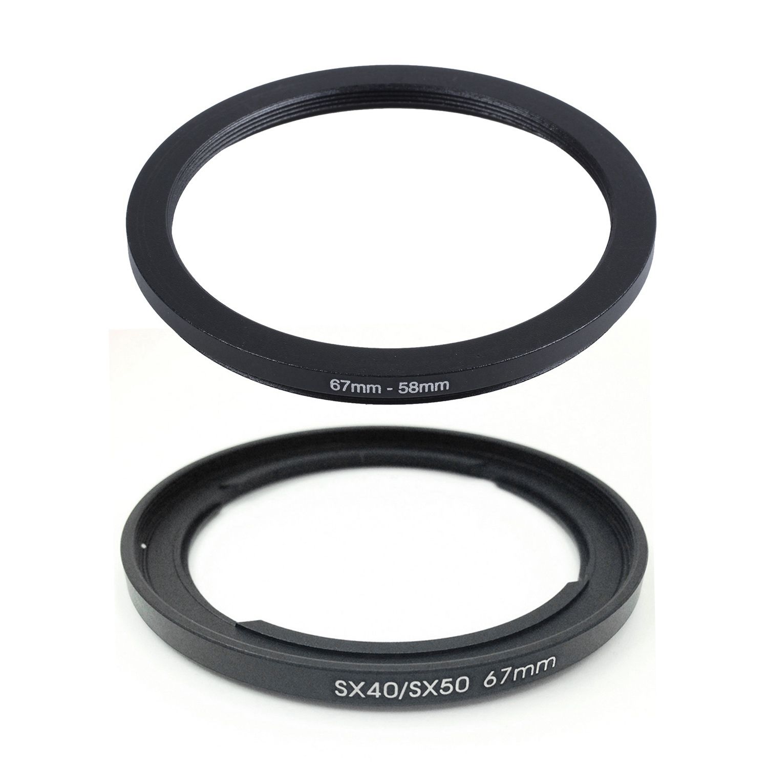 67mm-58mm 67mm to 58mm Black Step Down Ring Adapter & 67mm Filter Adapter for Canon Powershot Sx30 Sx40 Sx50 Sx520